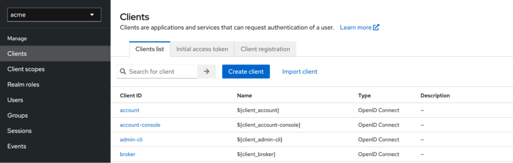 Create the Keycloak SAML client 