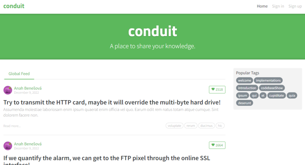 Conduit medium clone with Couchbase