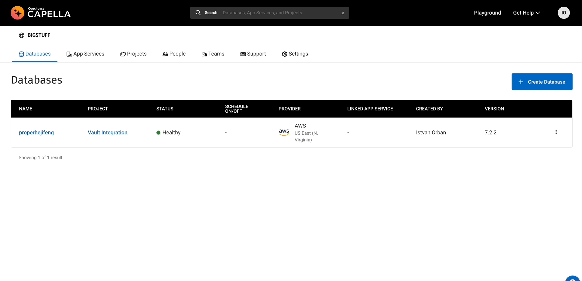 manage Capella database credentials