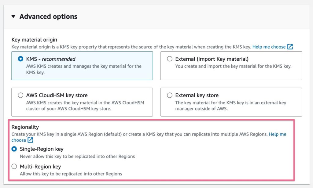 Configuring regionality of keys in Capella