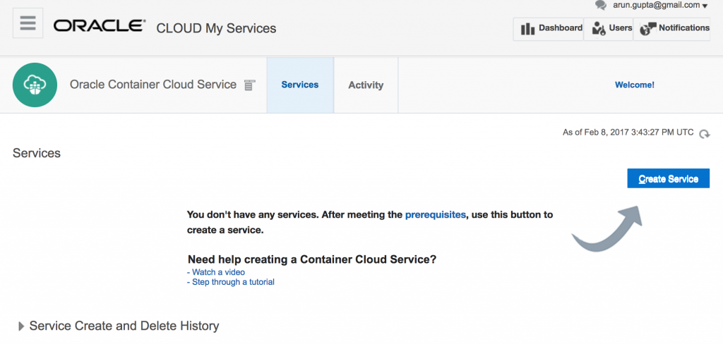 oracle-cloud-container-service-console