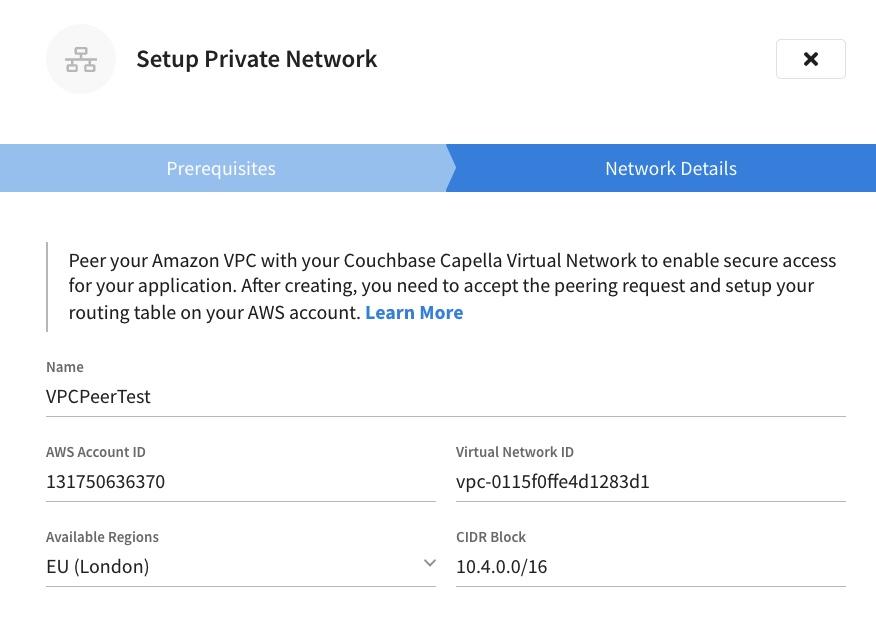 setup private network in capella
