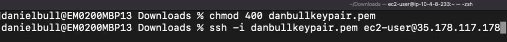 Setting permissions on PEM file